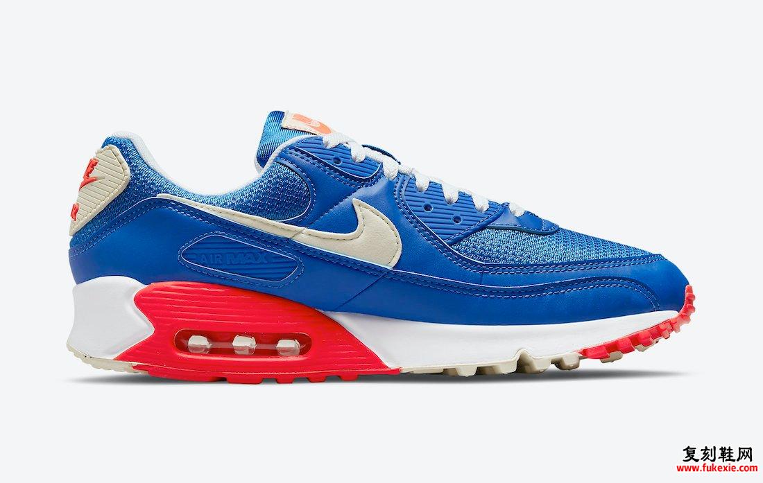 Nike Air Max 90 Blue White Crimson DM8316-400发售日期