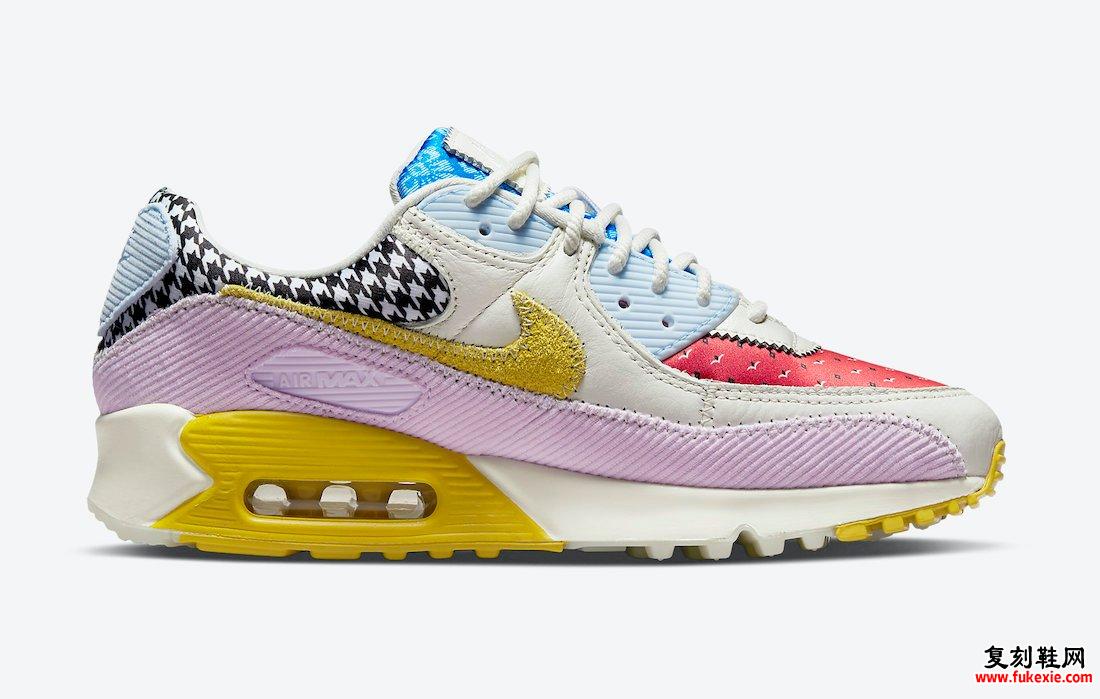 Nike Air Max 90 Sail Blue Red Pink Yellow DM8075-100发售日期