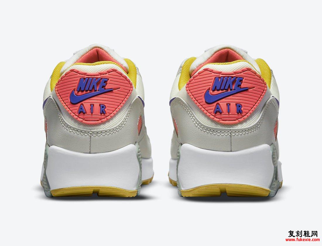 Nike Air Max 90 White Yellow Purple Pink粉红色DA8726-100发售日期