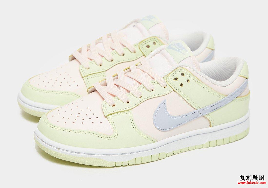 Nike Dunk Low WMNS浅粉红色Ghost Lime冰白DD1503-600发售日期