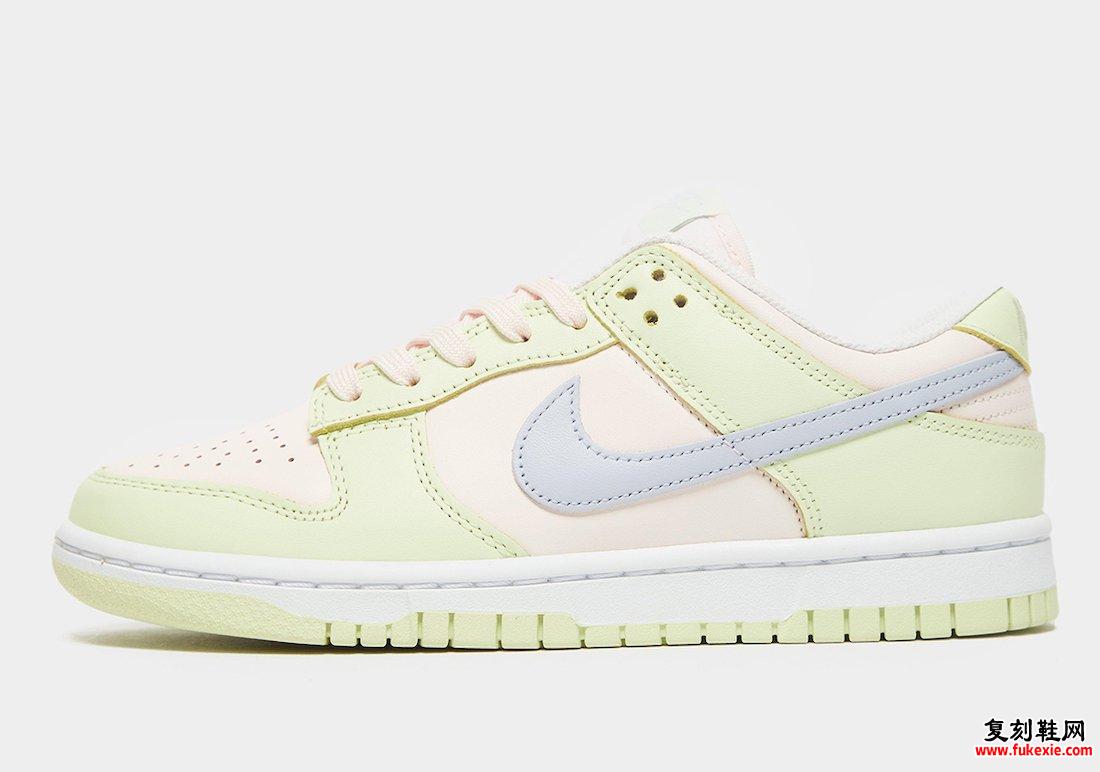 Nike Dunk Low WMNS浅粉红色Ghost Lime冰白DD1503-600发售日期