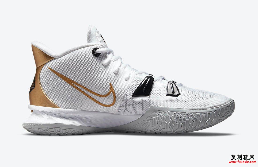 Nike Kyrie 7 White Black Gold CQ9326-101发售日期信息