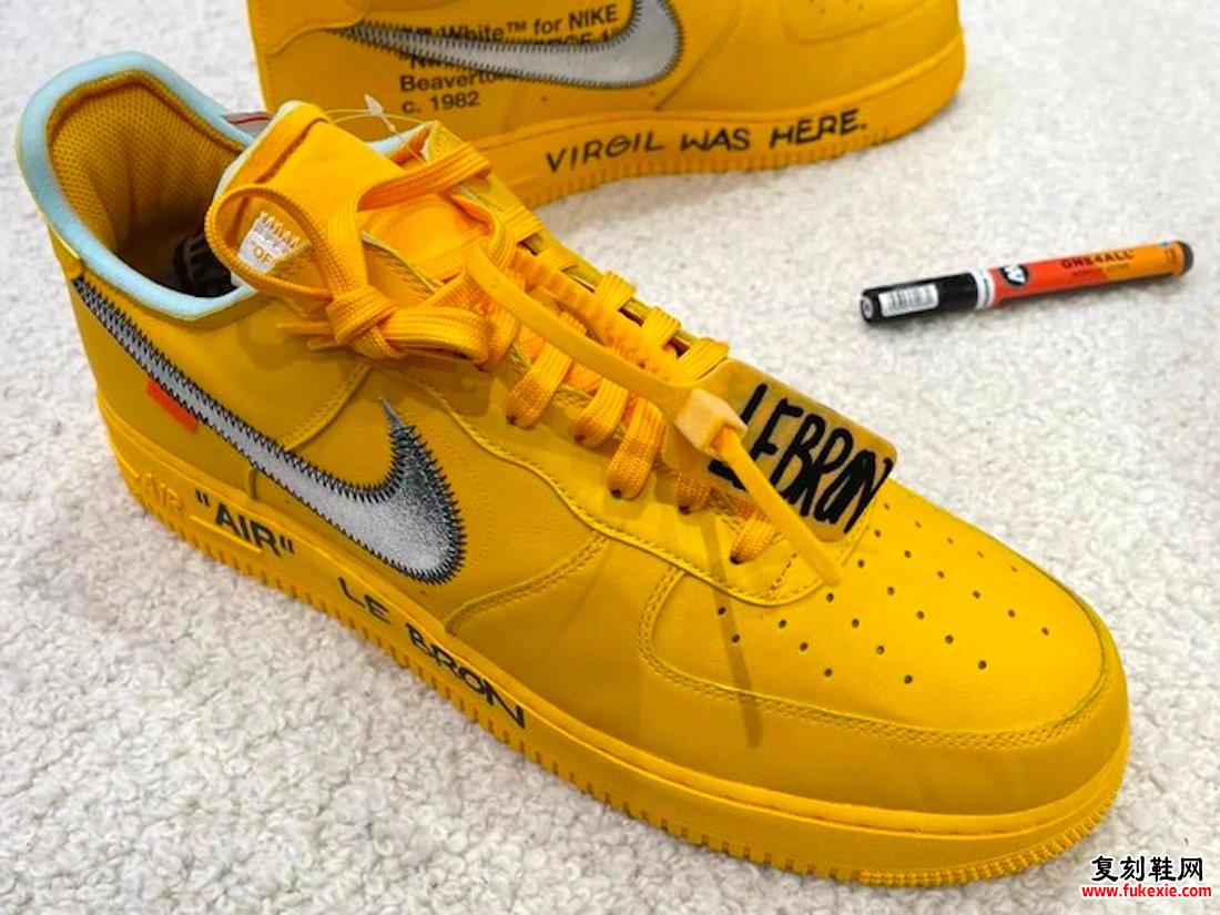 Off-White x Nike Air Force 1 University Gold发售日期