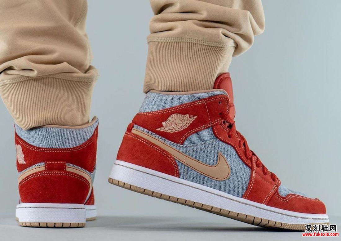 Air Jordan 1 Mid Denim DM4352-600 上脚