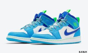 Air Jordan 1 Mid GS 白色蓝色霓虹绿色 DA8010-400 发布日期信息