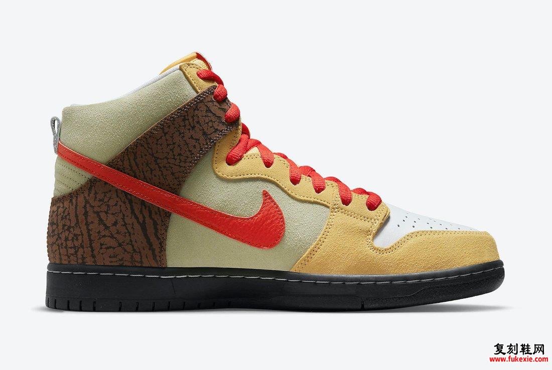 彩色溜冰鞋 Nike SB Dunk High Kebab and Destroy CZ2205-700 发布日期