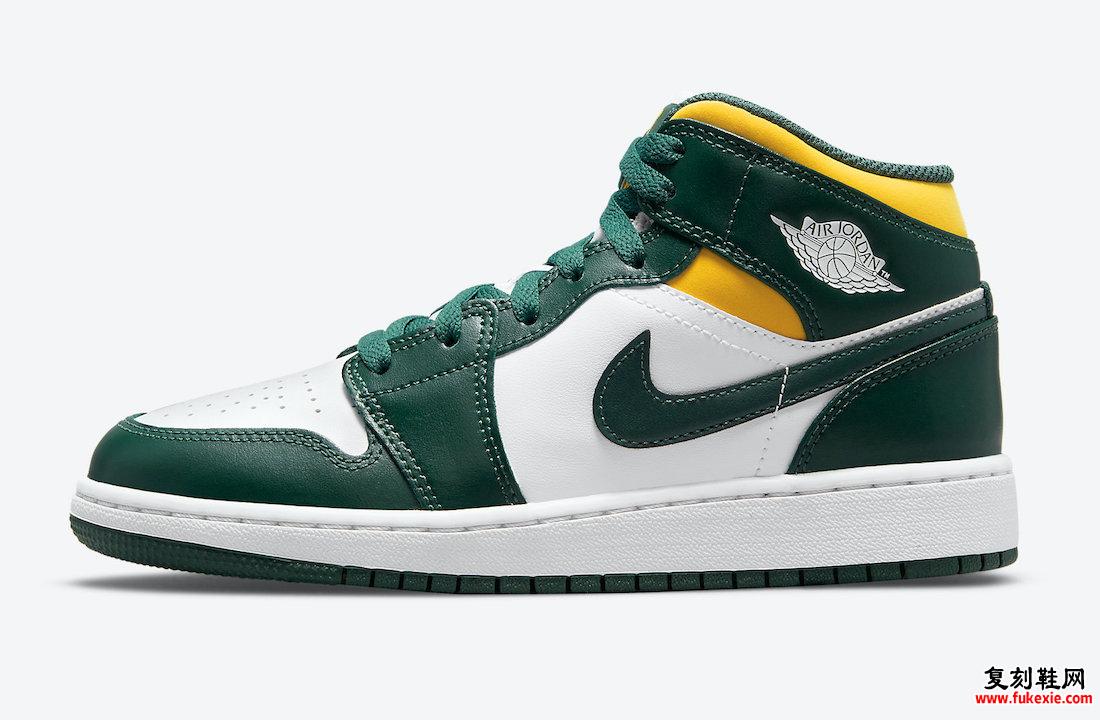 Air Jordan 1 Mid Green Yellow 554725-371 发售日期