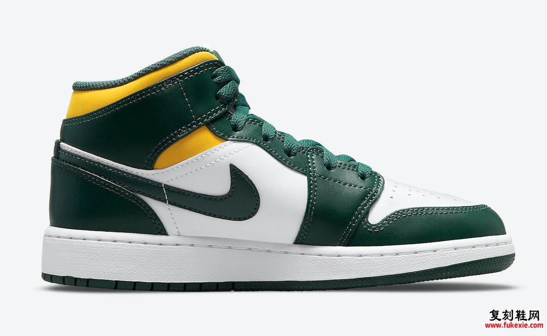 Air Jordan 1 Mid Green Yellow 554725-371 发售日期