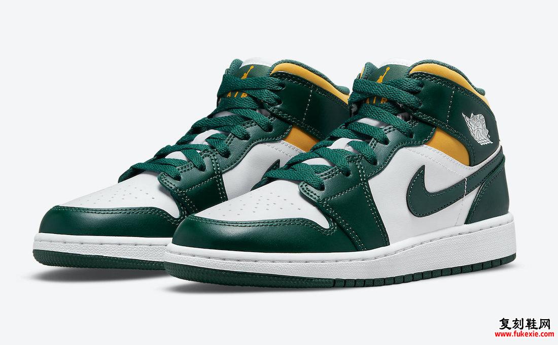 Air Jordan 1 Mid Green Yellow 554725-371 发售日期