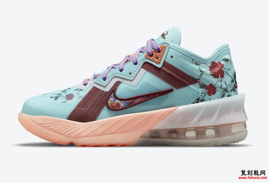 耐克 LeBron 18 Low GS Floral DN4177-400 发布日期