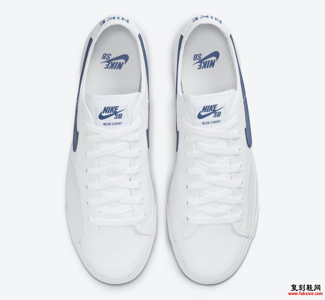 Nike SB Blazer Court White Court Blue CV1658-104 发布日期