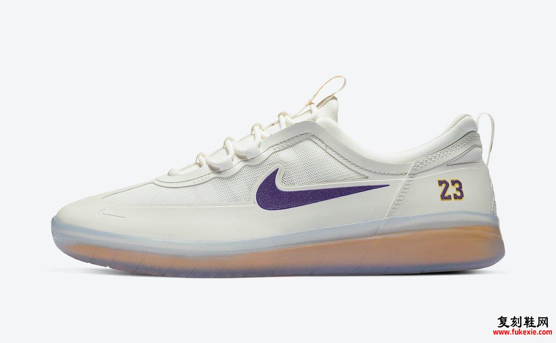 NBA 耐克 SB Nyjah Free 2 湖人队勒布朗 DA3439-100 发布日期
