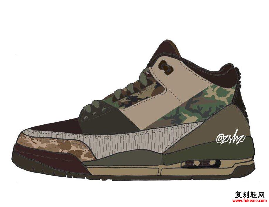 Air Jordan 3 Camo 2021 发售日期草图