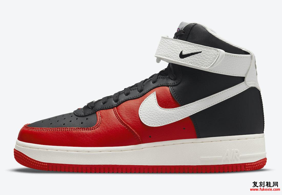 NBA Nike Air Force 1 High 黑智利红白帆 DC8870-001 发售日期