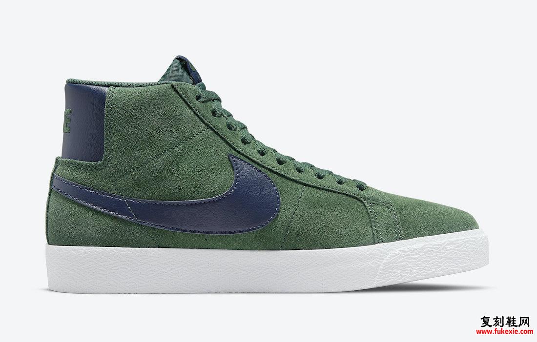 Nike SB Blazer Mid Noble Green Midnight Navy 864349-302 发布日期