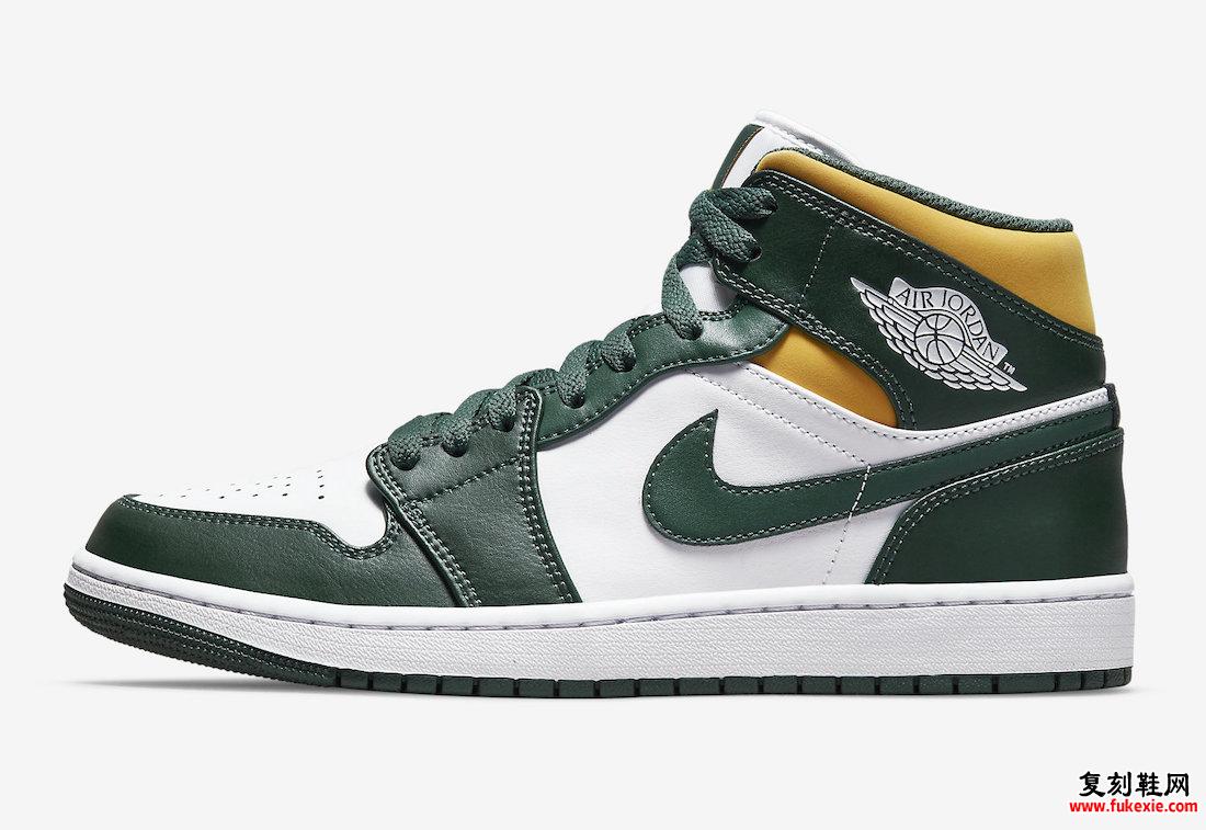 Air Jordan 1 Mid Green Yellow 554724-371 发售日期