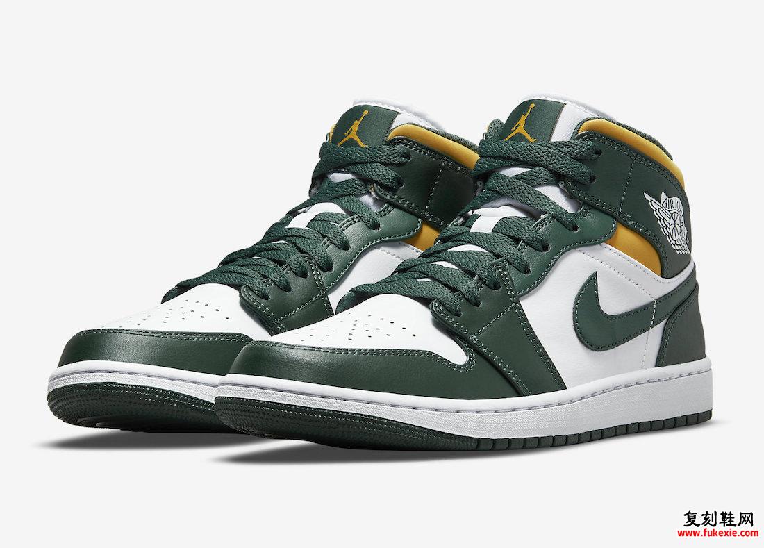 Air Jordan 1 Mid Green Yellow 554724-371 发售日期