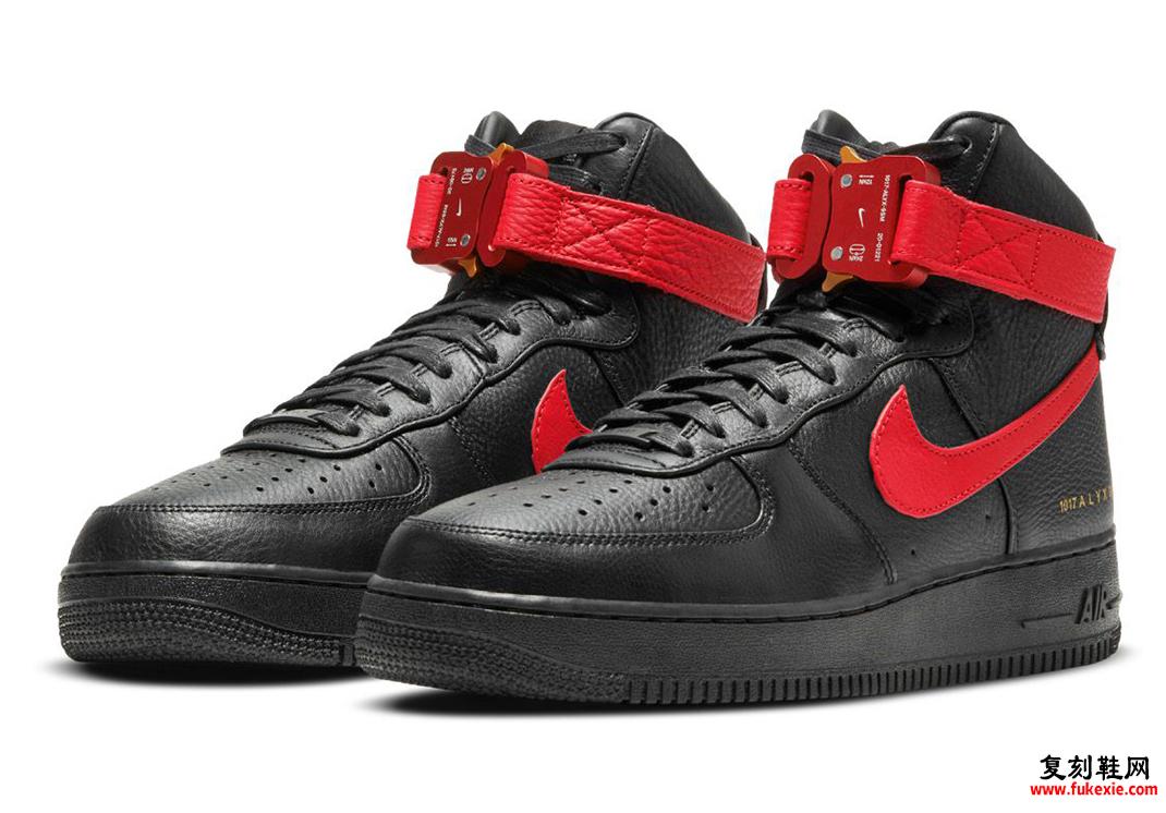 Alyx Nike Air Force 1 High Black University Red 发售日期