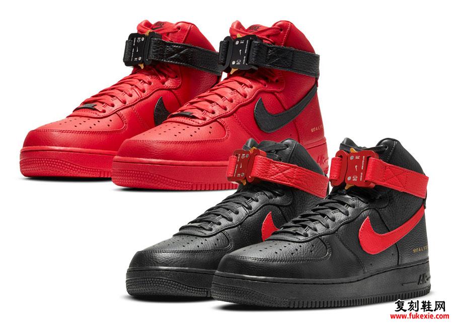 Alyx Nike Air Force 1 High University Red Black 发售日期