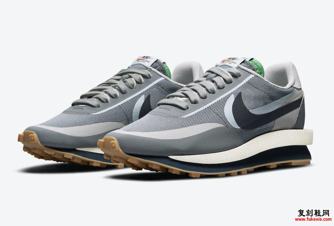 Clot Sacai Nike LDWaffle Neutral Grey Obsidian Cool Grey DH3114-001 发售日期价格