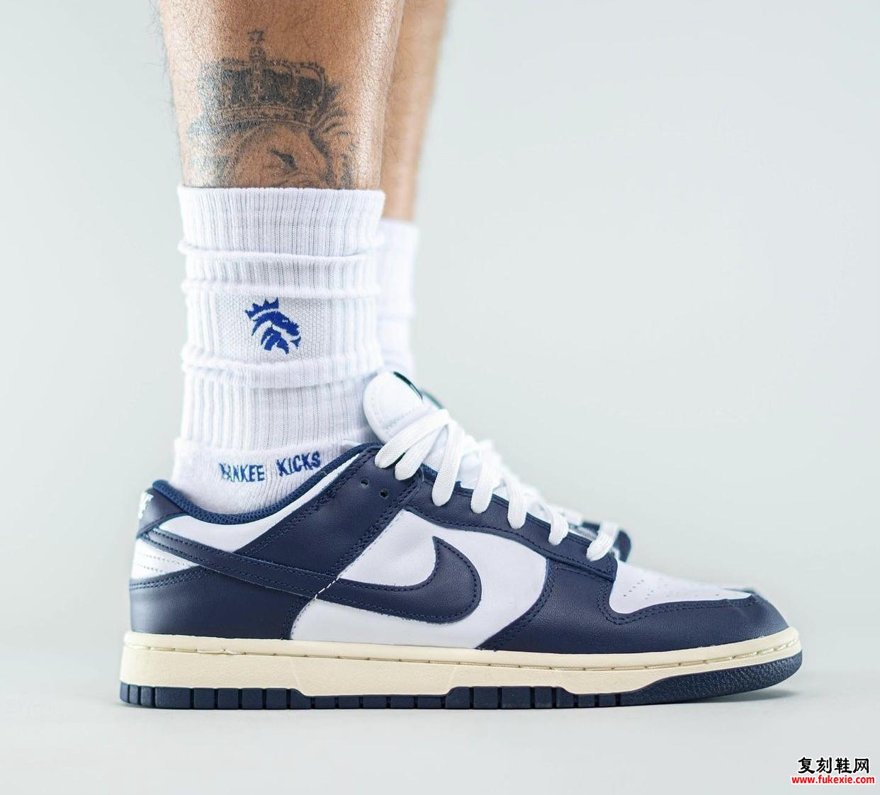 Nike Dunk Low Navy White Aged 发售日期