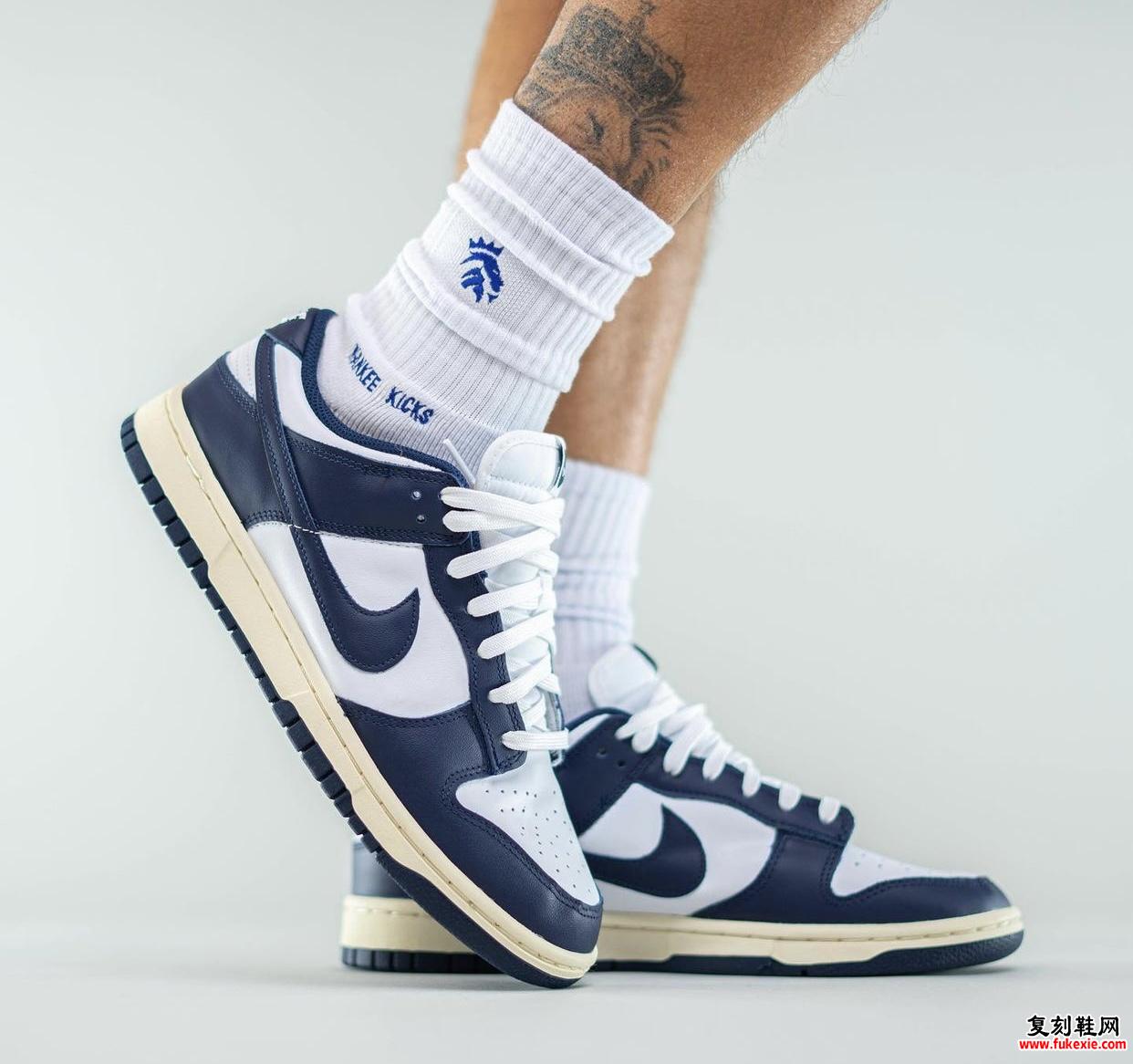 Nike Dunk Low Navy White Aged 发售日期