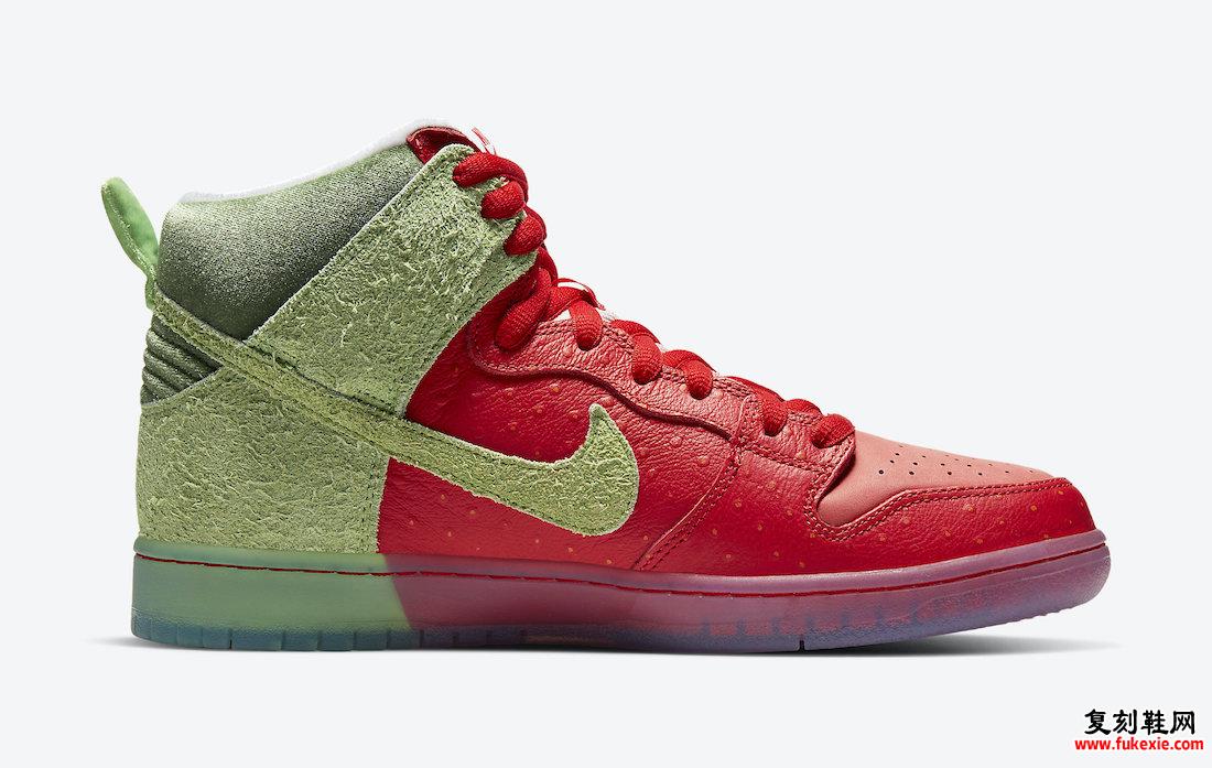 Nike SB Dunk High Strawberry Cough CW7093-600 发售日期价格