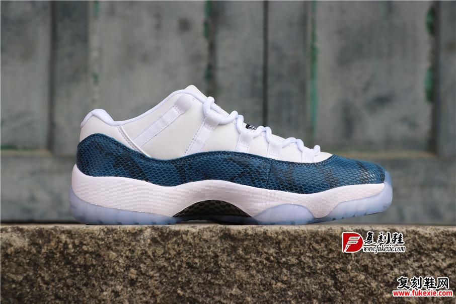  Air Jordan 11“Navy Blue Snakeskin”低帮蓝蛇纹