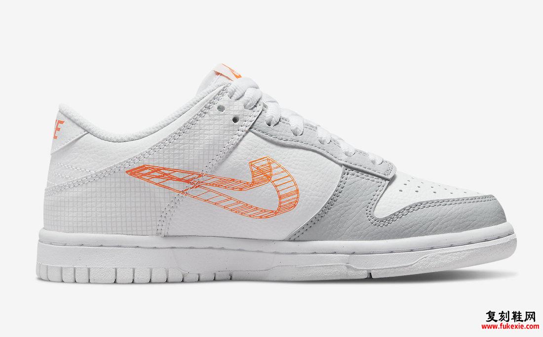 Nike Dunk Low GS 3D Swoosh DR0171-100 发布日期