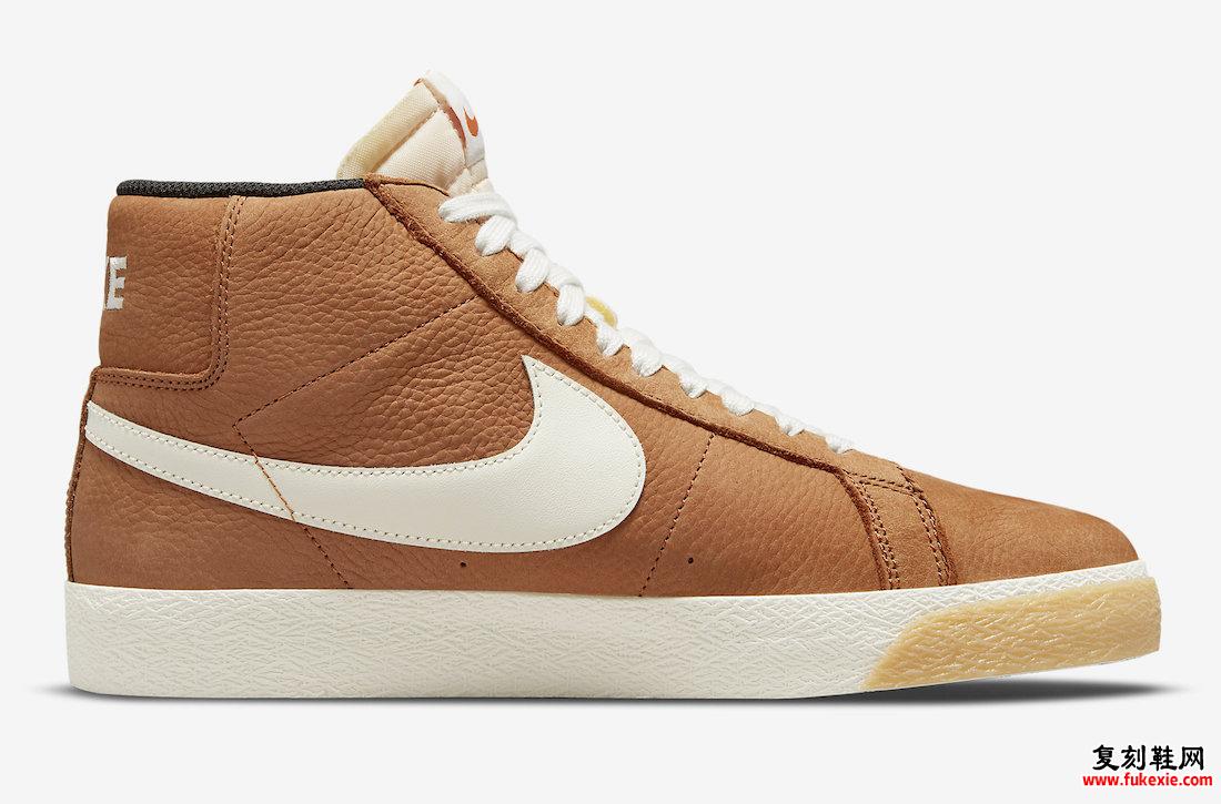 Nike SB Blazer Mid ISO Dark Russet DC8911-200 发布日期