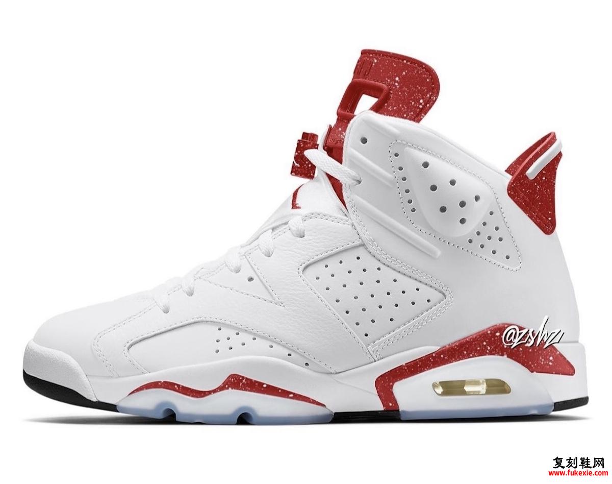 Air Jordan 6 Red Oreo White University Red Black Release Date Mock