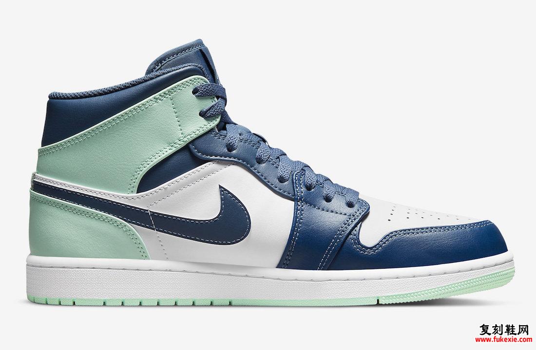 Air Jordan 1 Mid Blue Mint 554724-413 发布日期