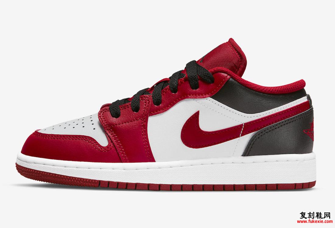 Air Jordan 1 Low White Red Black 553560-163 发布日期