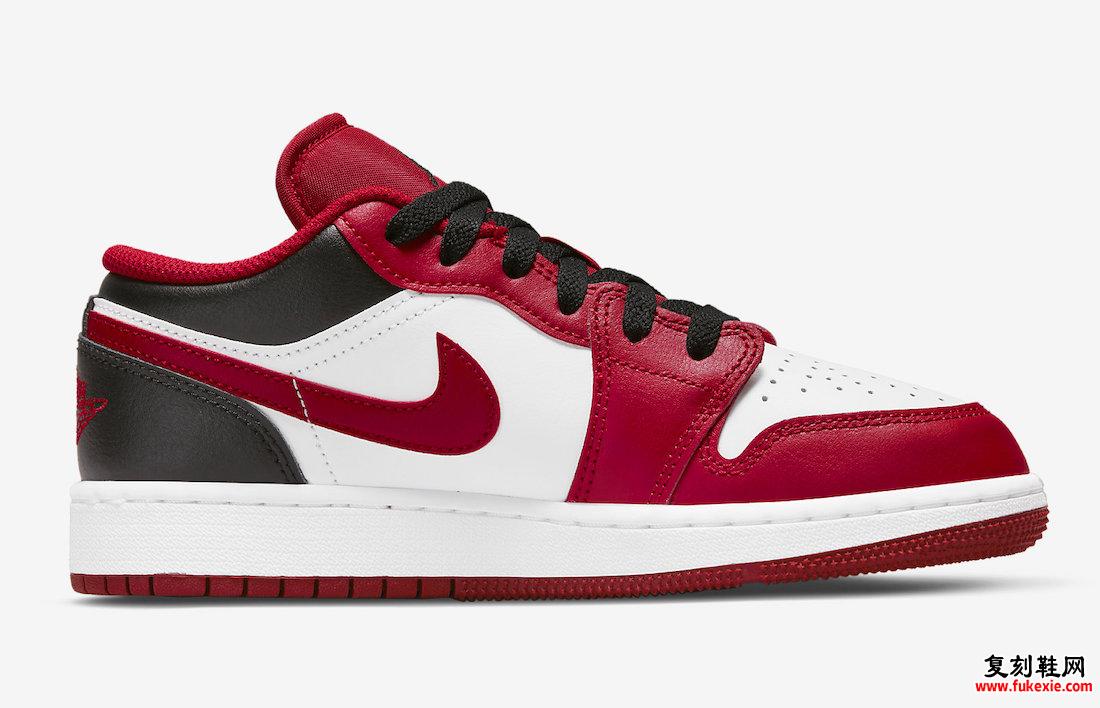 Air Jordan 1 Low White Red Black 553560-163 发布日期