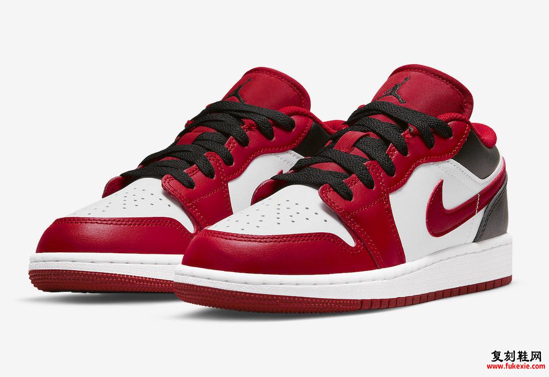 Air Jordan 1 Low White Red Black 553560-163 发布日期