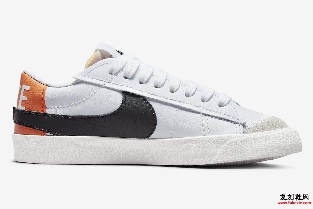 Nike Blazer Low Jumbo Glitch Swoosh White Black Magma Orange DV6484-100 发布日期