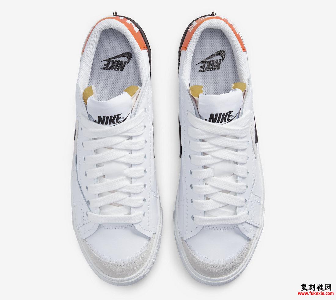Nike Blazer Low Jumbo Glitch Swoosh White Black Magma Orange DV6484-100 发布日期