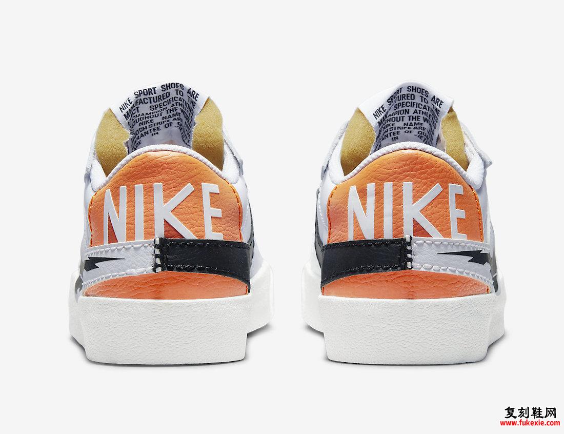 Nike Blazer Low Jumbo Glitch Swoosh White Black Magma Orange DV6484-100 发布日期