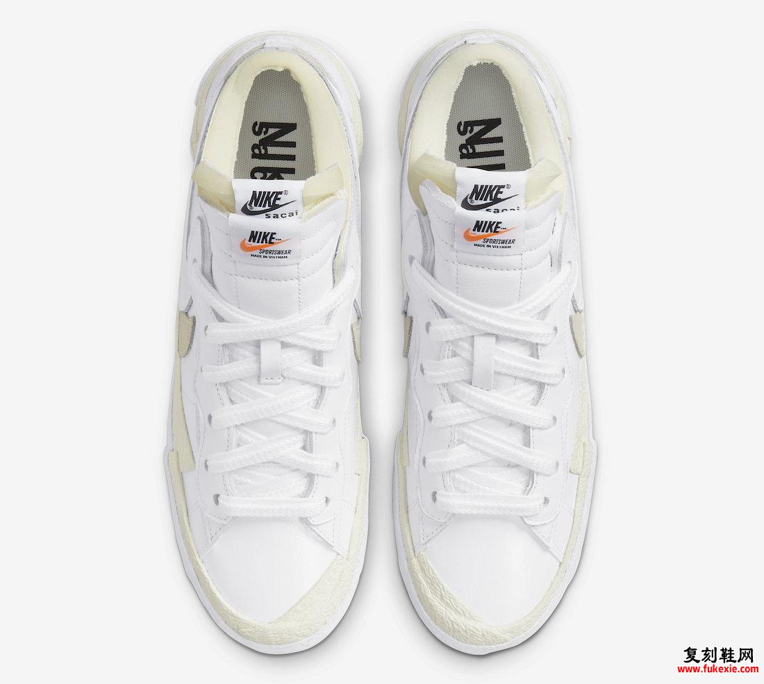 Sacai Nike Blazer Low White Patent DM6443-100 发布日期
