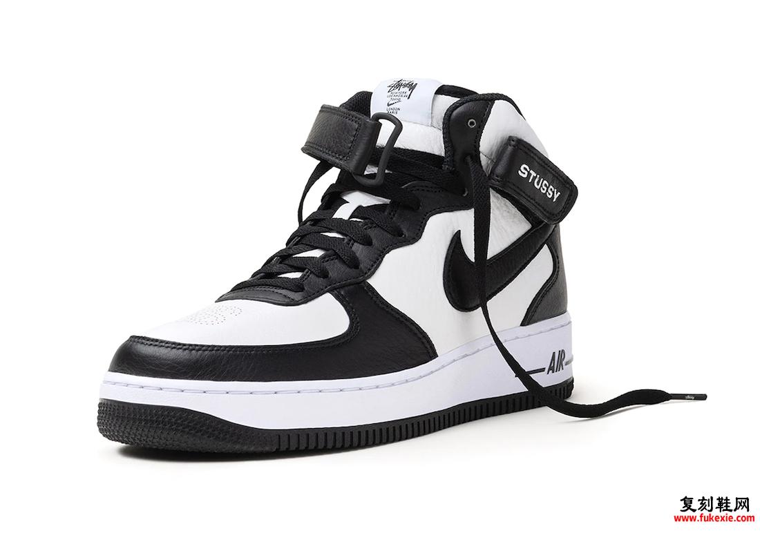 Stussy Nike Air Force 1 Mid Black White 发布日期