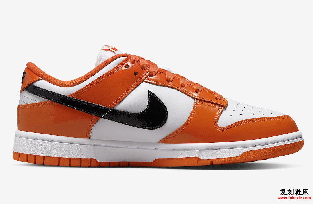 Nike Dunk Low White Orange Black Patent DJ9955-800 发布日期