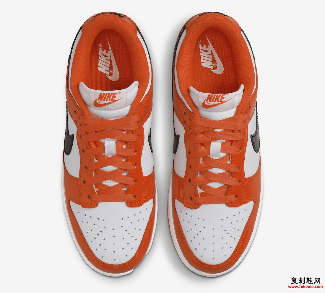 Nike Dunk Low White Orange Black Patent DJ9955-800 发布日期