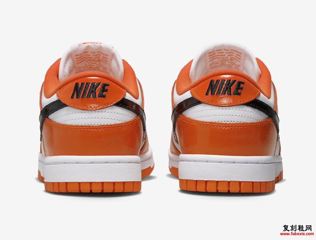 Nike Dunk Low White Orange Black Patent DJ9955-800 发布日期