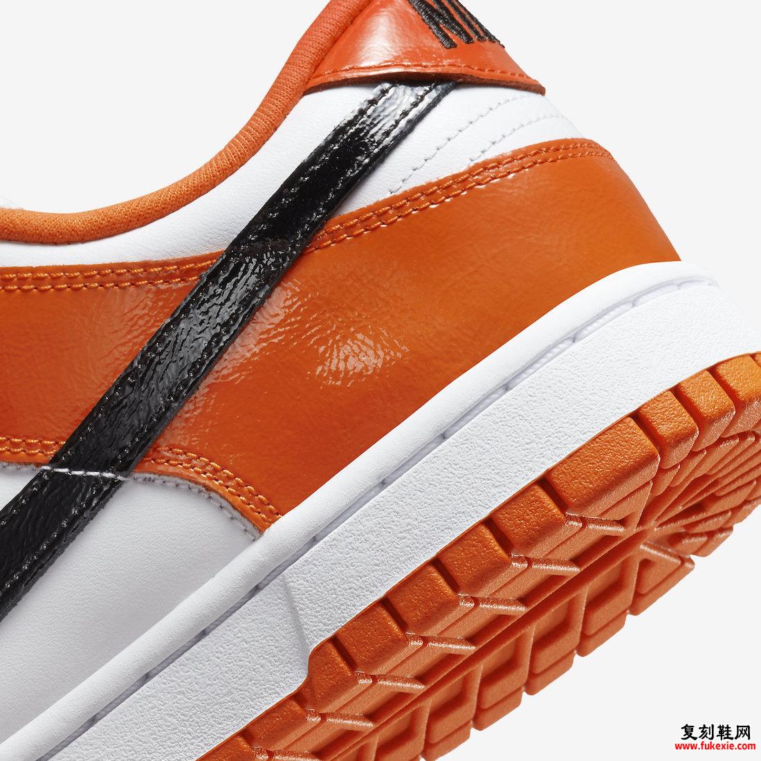 Nike Dunk Low White Orange Black Patent DJ9955-800 发布日期