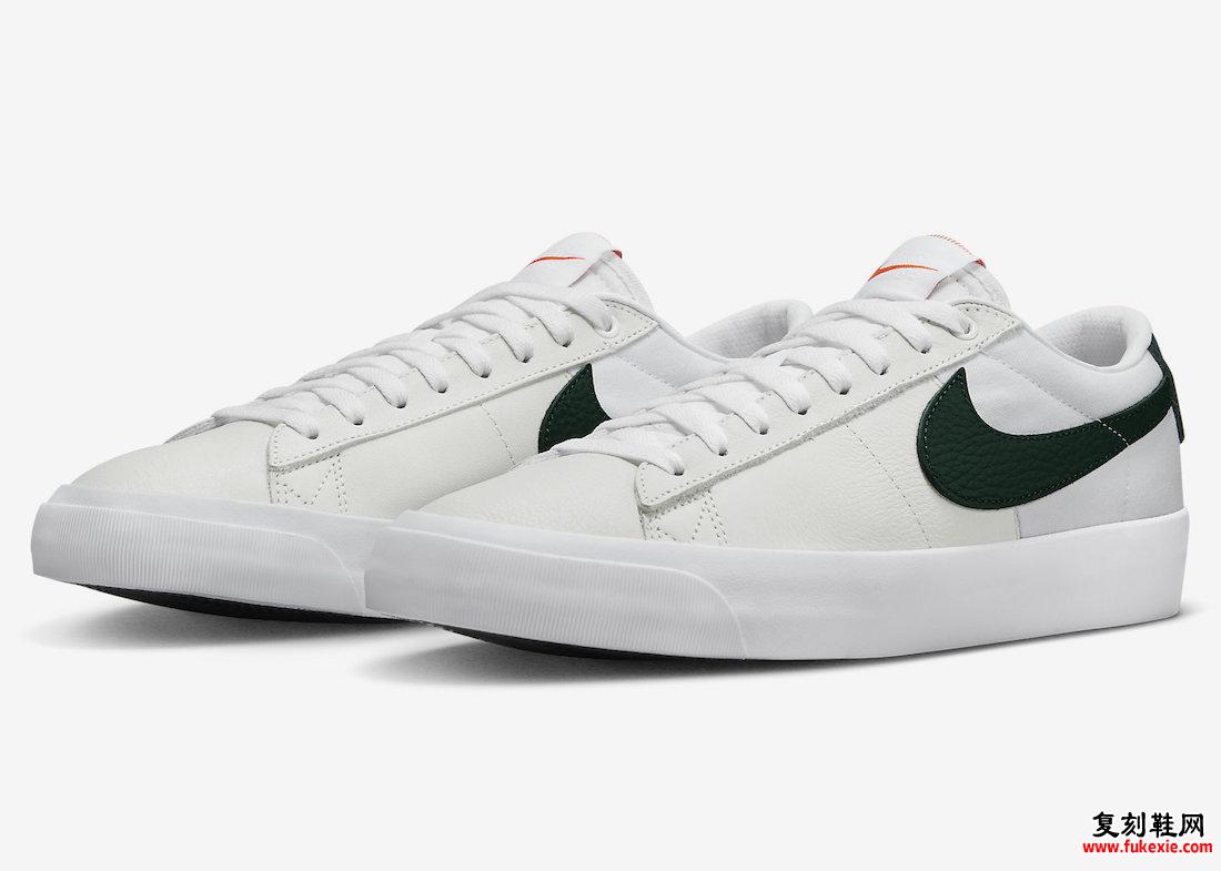 Nike SB Blazer Low Orange Label White Green DR9099-100 发布日期