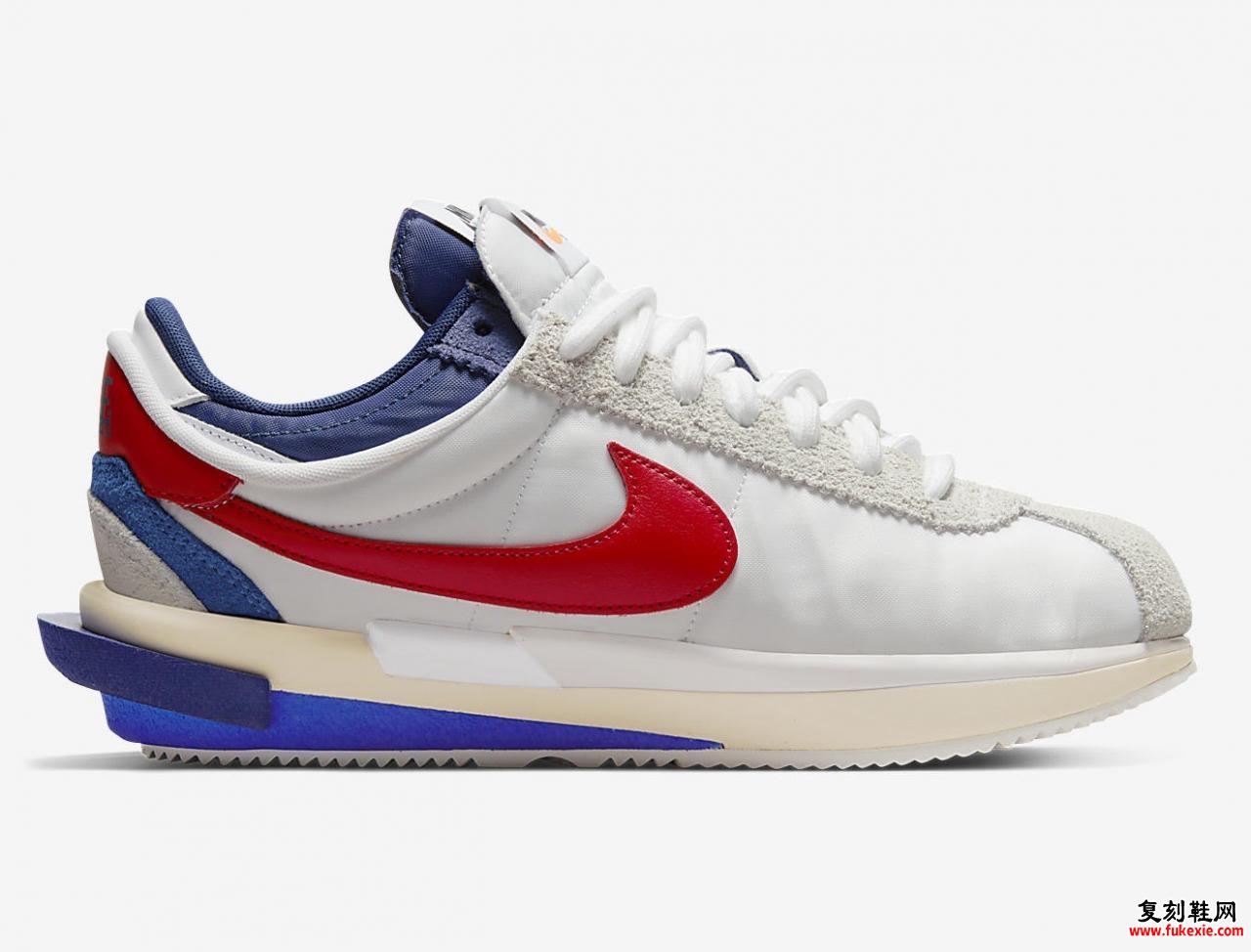 Sacai Nike Cortez White Light Cream 大学红 DQ0581-100 发布日期