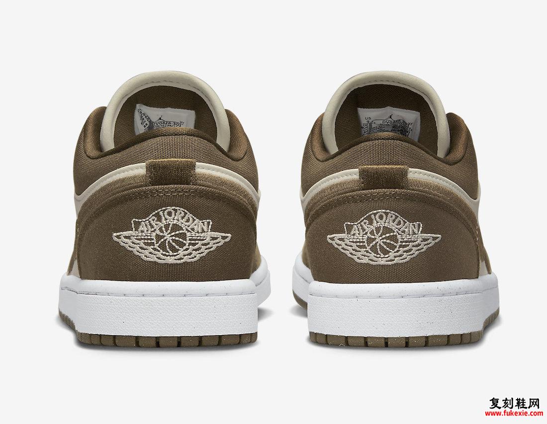 Air Jordan 1 Low Light Olive Sail 白色 DV0426-301 发布日期