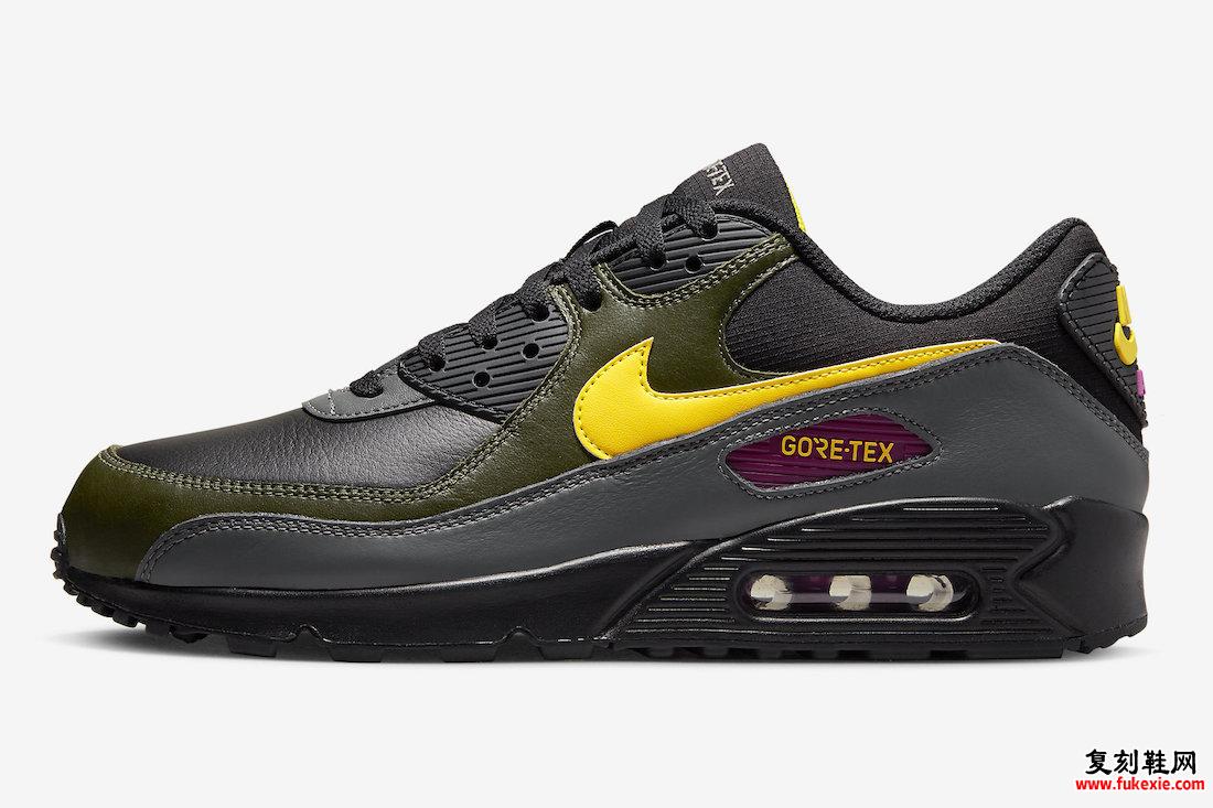 Nike Air Max 90 Gore-Tex Black Tour Yellow Cargo 卡其色 DJ9779-001 发布日期