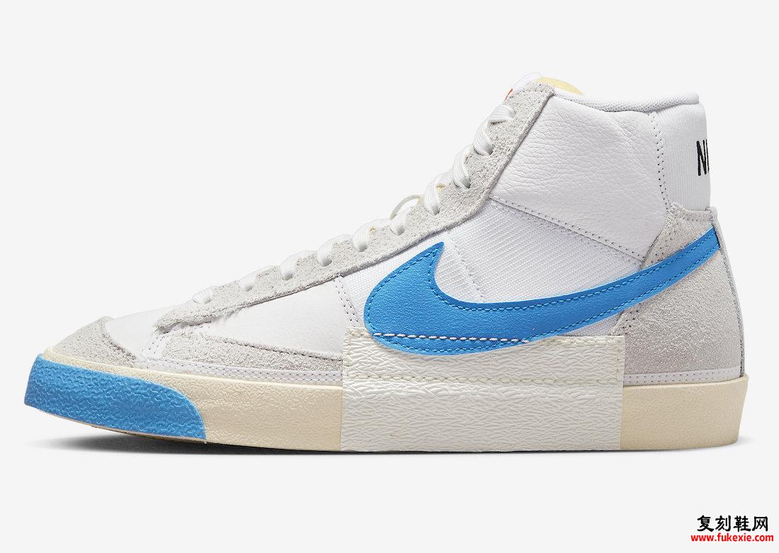 Nike Blazer Mid 77 Remastered White 照片 Blue Beach DQ7673-102 发布日期