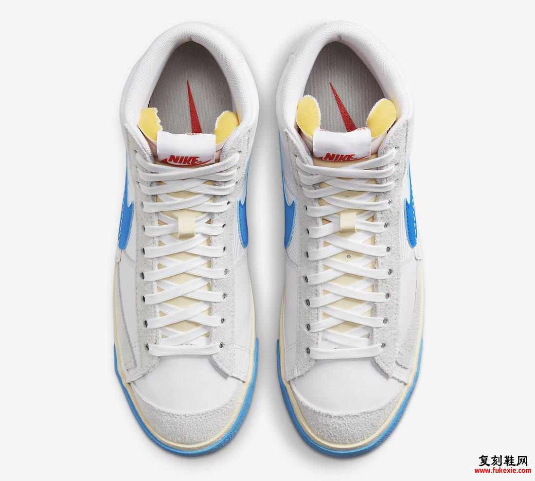 Nike Blazer Mid 77 Remastered White 照片 Blue Beach DQ7673-102 发布日期